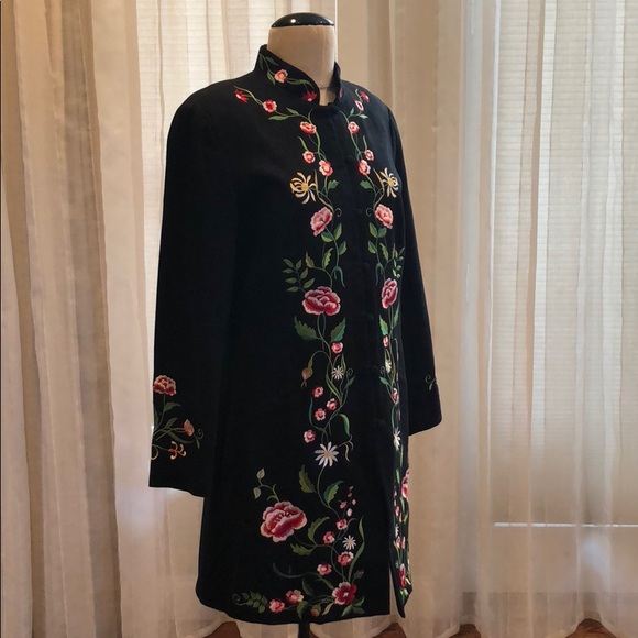 Victor Costa Occasion Embroidered Duster Jacket - Picture 6 of 8